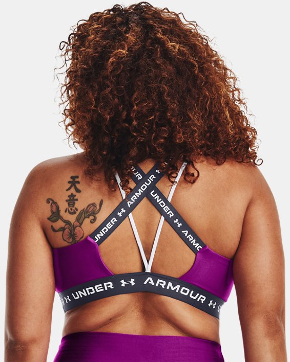 Women's UA Crossback Low Sports Bra, Purple, pdpMainDesktop image number 7